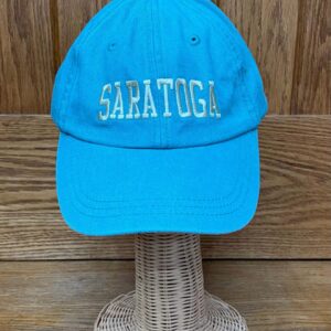 Seafoam baseball hat with Saratoga across front