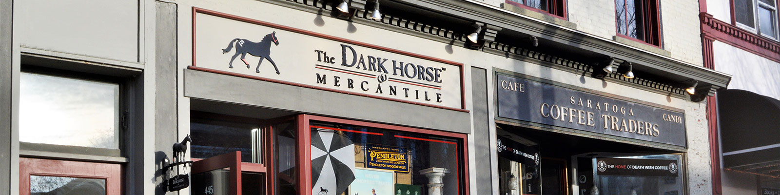 The Dark Horse Mercantile storefront sign