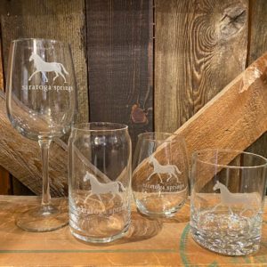 Dark Horse Etched Glassware