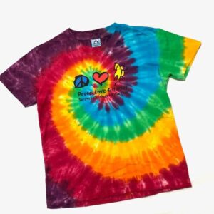 Kids Tie Dye Peace Love Horses Tee