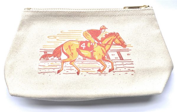 Horse & Jockey Canvas Zip Pouch