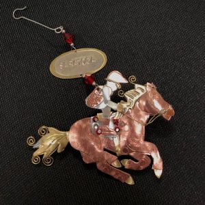 Mixed Metal Horse & Jockey Ornament