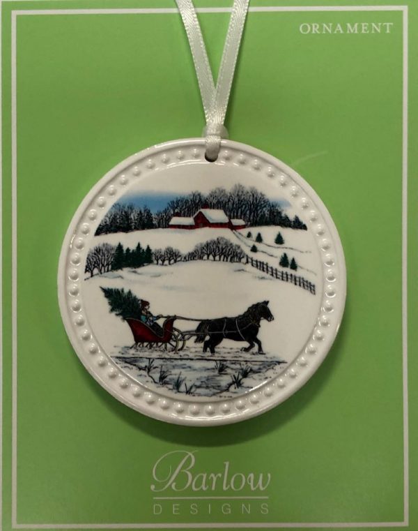 Horse & Sleigh Ivy Ornament
