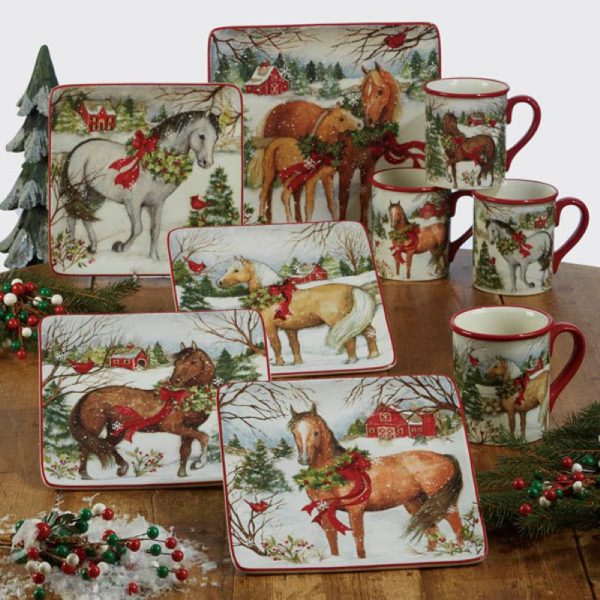 Holiday Horse Dessert Plate