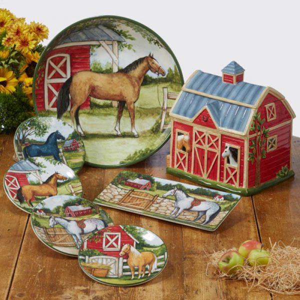 Country Style Horse and Barn Pasta Bowl
