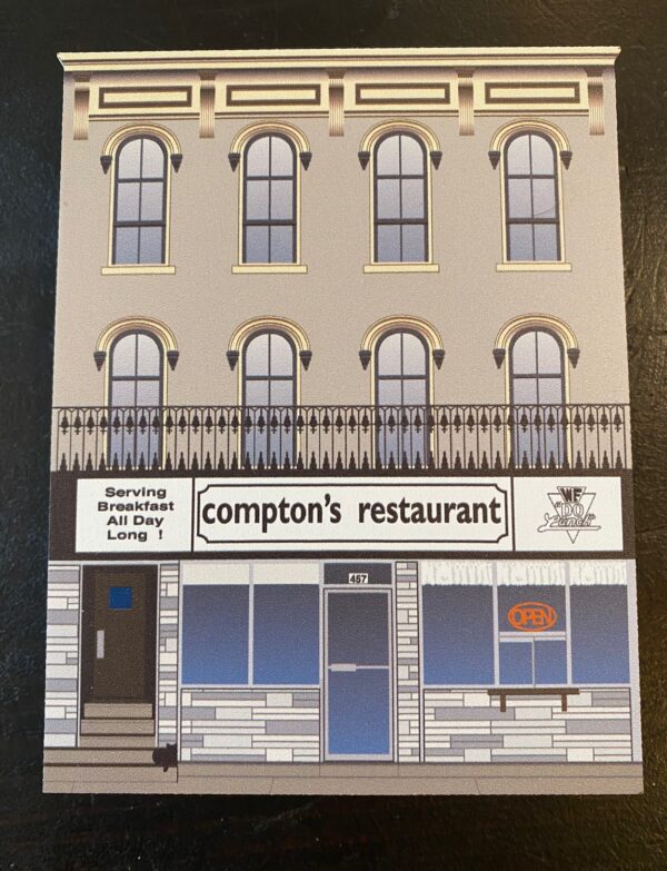 Building the has Compton's restaurant in