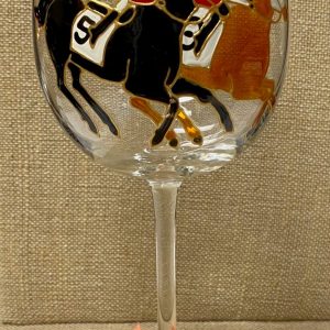 Hand Painted Glassware - Black/Brown Racer Red