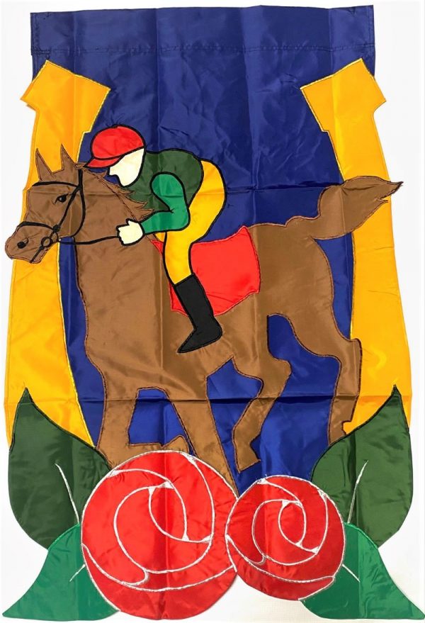 Derby Day Applique House Flag