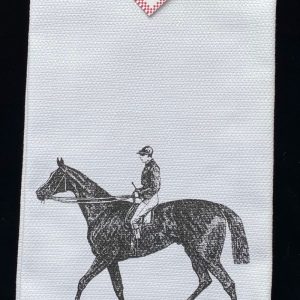 Saratoga Springs Left Facing Racehorse Towel