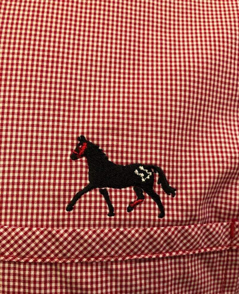 Dark Horse Mini Check Button Down Shirt - Impressions of Saratoga