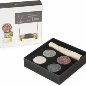 Viski-Glacier Rocks- Shows outside of box- contents 4 round stones and pouch