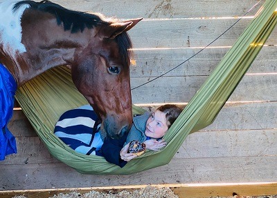 Riley & Pony in stall