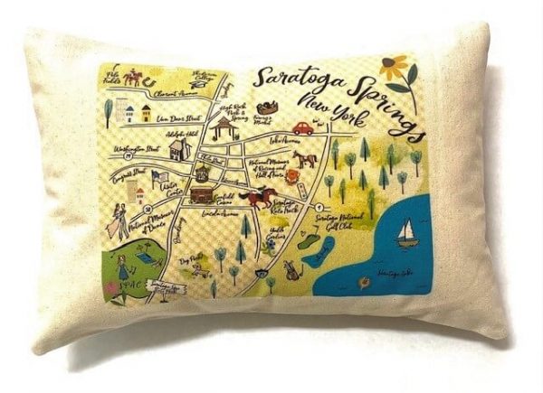 Map pillow-map of Saratoga Springs New York