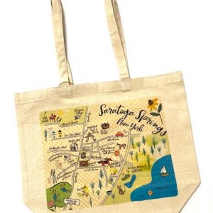 Map tote- color linen- map of Saratoga Springs New York
