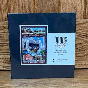 Cover of our Montage puzzle showing different Saratoga Springs attractions. 1000 pieces