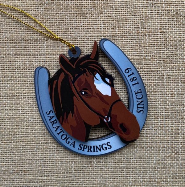 Horseshoe Bust Racehorse Ornament