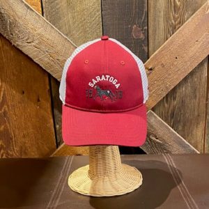 Baseball style cap-red front- Dark Horse Logo- Saratoga- 1919