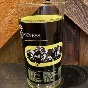 Black & yellow glass- 2023 148th Preakness collectible glass