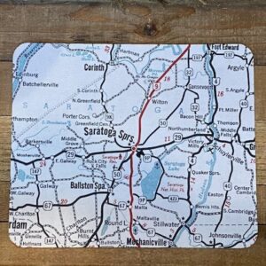 Map mouse pad featuring streets and roads of Saratoga New York