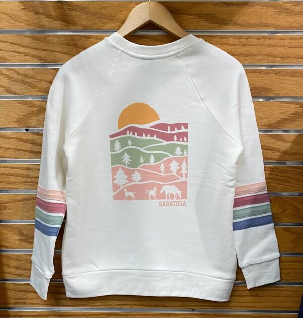 Allana Stripe Sleeve Ladies Crew Sweatshirt - Image 2