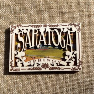 Wood Saratoga Race Scene Magnet