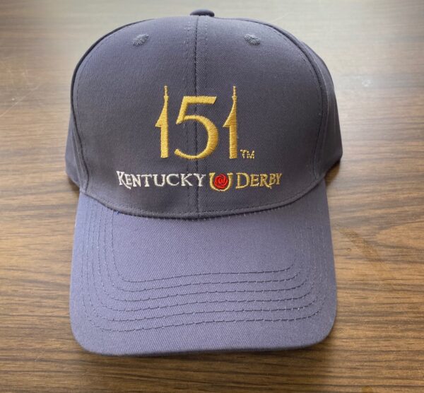Navy baseball cap- 151 in gold embroidery- Kentucky (horseshoe) Derby