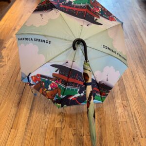 umbrella with racetrack scene